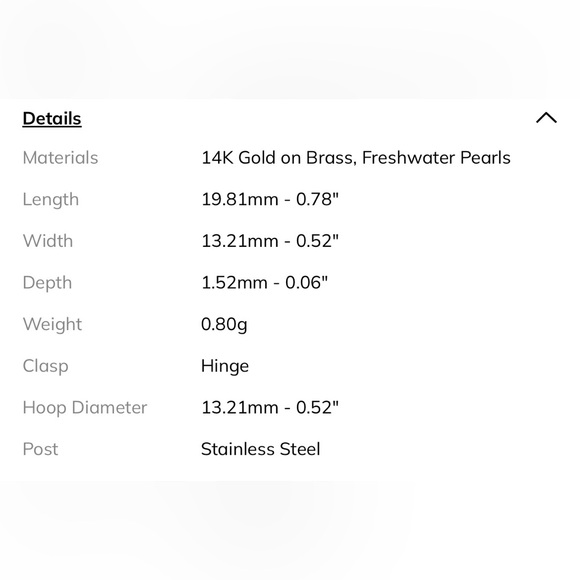 EUC Ana Luisa Frida Gold Pearl Huggie Hoops - Picture 7 of 10